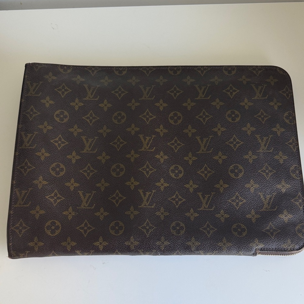 Louis Vuitton Brown Monogram Laptop Bag Vintage